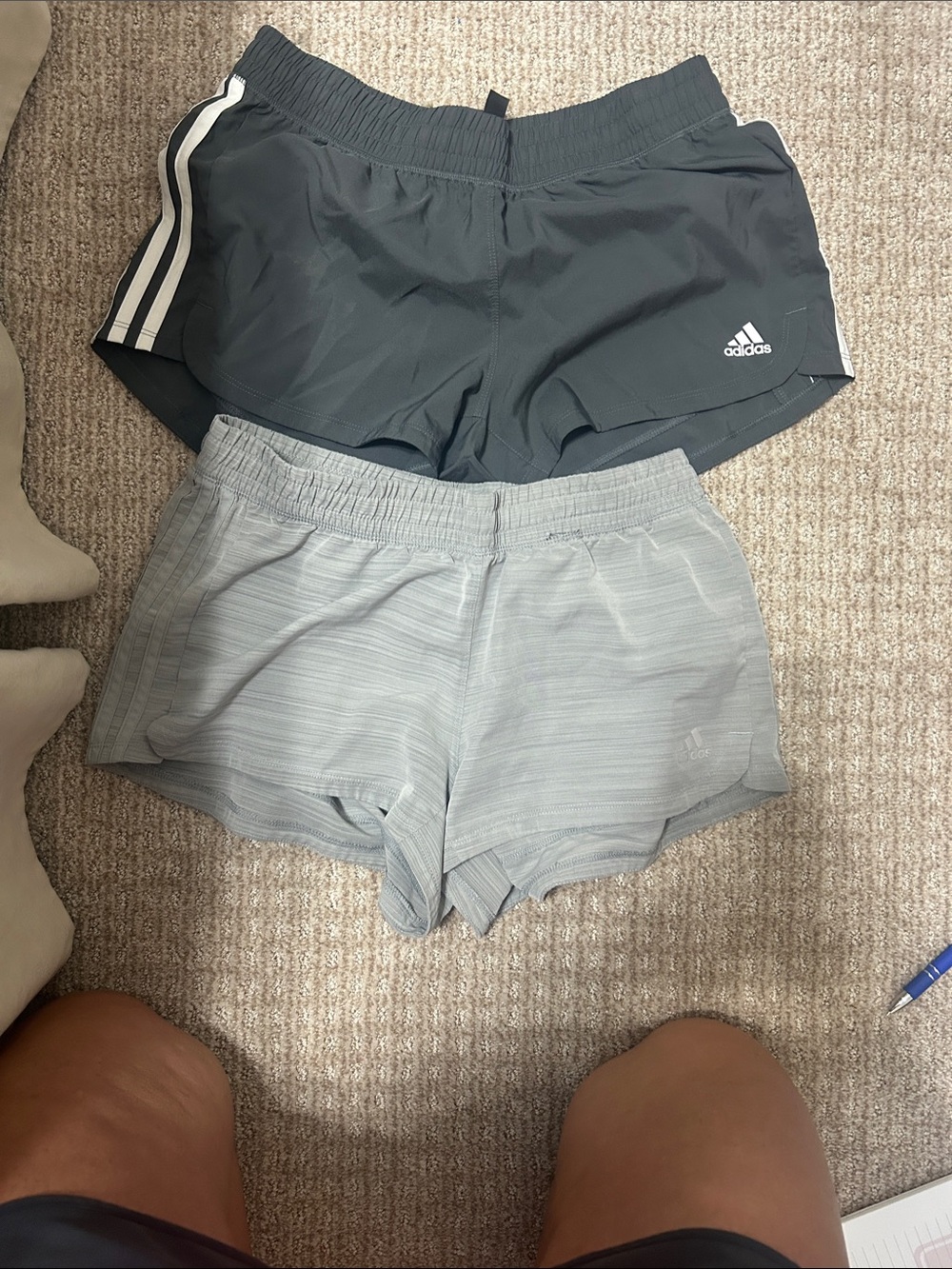 adidas Women's Athletic Shorts in Charcoal and Light Gray (2 pair)